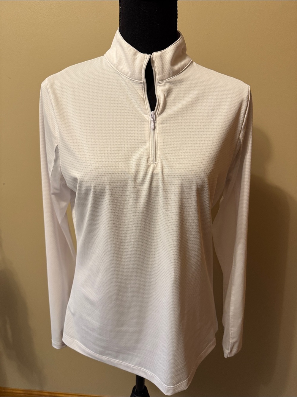 Gottex White Long-Sleeve Quarter-Zip Performance Top